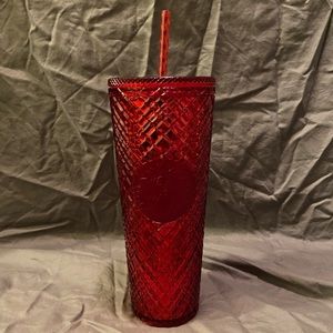 STARBUCKS Holiday 2021 Jeweled Venti Red Tumbler.Size 24 oz Venti